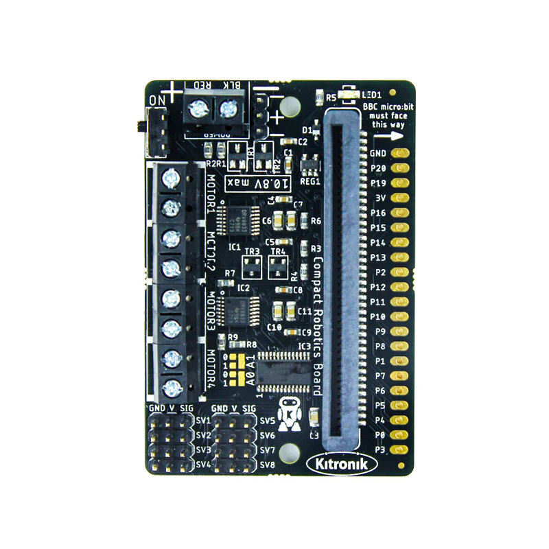 Artikelbild 2 des Artikels “Kitronik Compact Robotics Board – Robotiksteuerung für micro:bit “