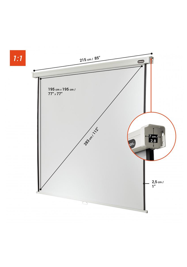 Artikelbild 3 des Artikels “celexon Rollo-Leinwand Professional 200 x 200 cm – Für Schule & Konferenz “