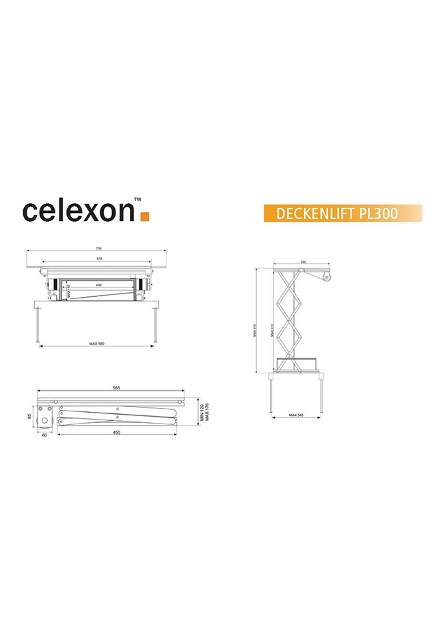 Artikelbild 4 des Artikels “celexon Deckenlift PL300 – Deckenmontage für Projektoren “
